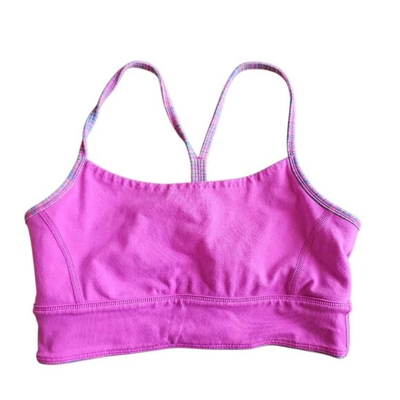 Ivivva lululemon girls Sz 14 reversible pink multicolor striped and solid pink s - Picture 2 of 5